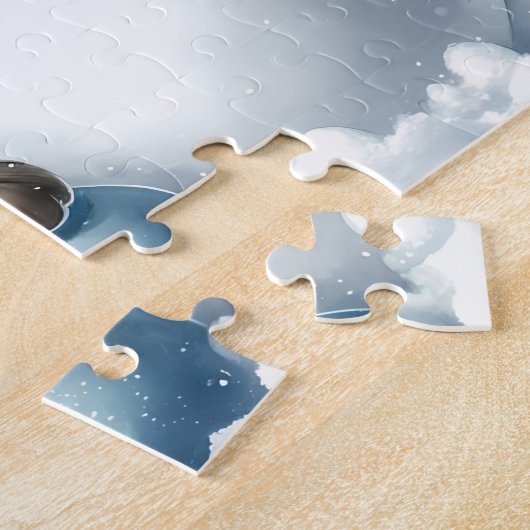 Puzzle Labrador Retriever Puppy Snowman Christmas Chien (Côté)