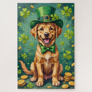 Puzzle Labrador Retriever St Patrick's Day Chien Chanceux