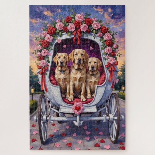 Puzzle Labrador Saint-Valentin (Vertical)