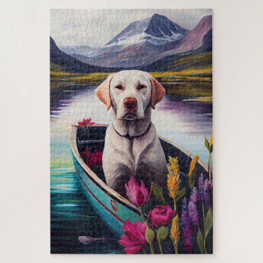 Puzzle Labrador sur une rame : une aventure Pittoresque (Vertical)