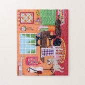 Puzzle Labradors dans la salle de couture de maman (Vertical)