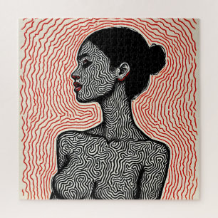 Puzzle Labyrinthe de son éveil – Un portrait minimaliste