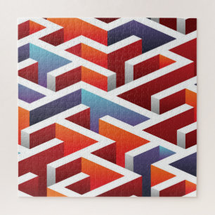 Puzzle labyrinthe isométrique : motif abstrait sans soudu
