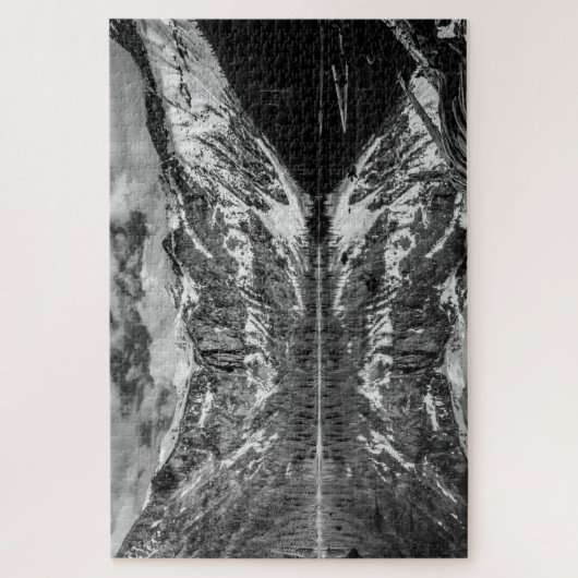 Puzzle Lac Avalanche noir et blanc (Vertical)