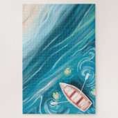 Puzzle Lac Avec Baleines Et Pads À L'Huile (Vertical)