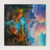 Puzzle Lac d'automne - Quatre saisons Illustration (Horizontal)