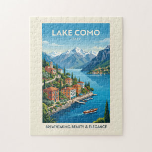 Puzzle Lac de Côme Italie Affiches de voyage vintage Art