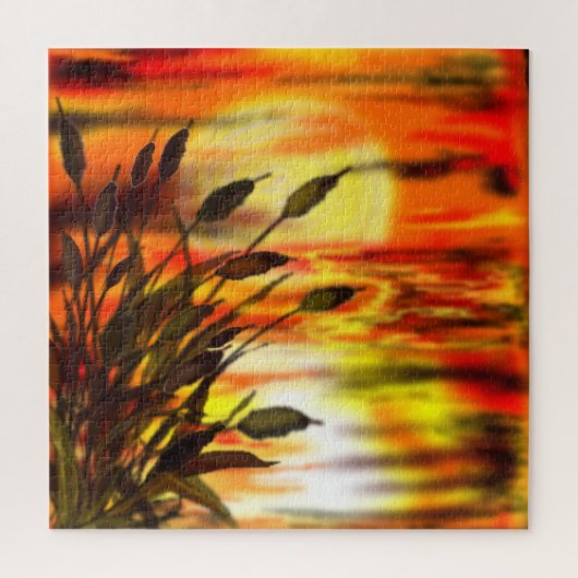 Puzzle Lac du coucher de soleil - Peinture (Vertical)