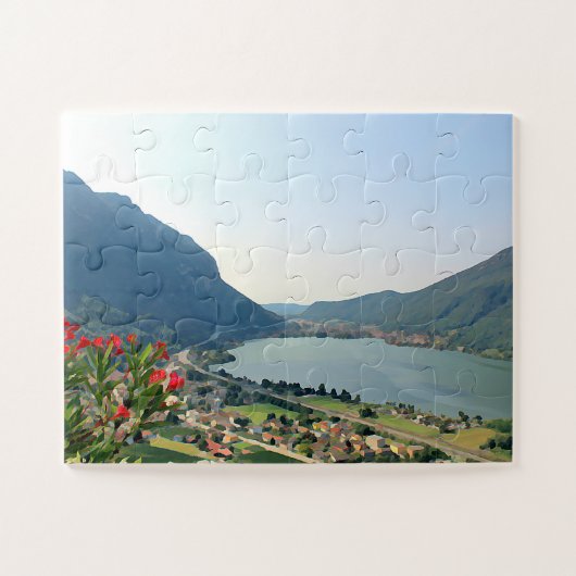 Puzzle Lac Lugano - peinture (Horizontal)