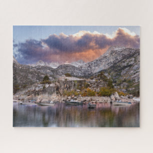 Puzzle Lac Sabrina Dusk avec Bateaux, photo d'art