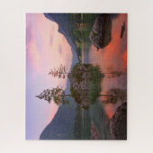Puzzle Lac Sunset Avec Arbres, Rochers & Montagnes (Vertical)