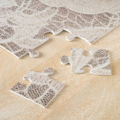 Puzzle Lace monogramme rose orangé turquoise lys (Côté)