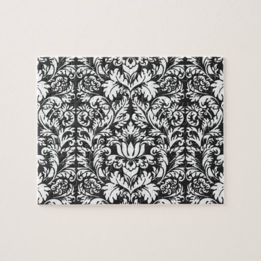 Puzzle Lace noir blanc Damas Brocade (Horizontal)
