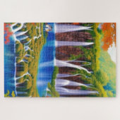 Puzzle Lacs Plitvice, Croatie Cascades en Art d'automne (Horizontal)