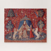 Puzzle Lady and Unicorn Medieval Tapestry Sight (Horizontal)