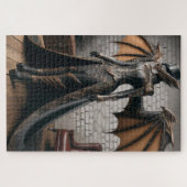 Puzzle Lady Dragon Rider Steampunk Victorian Industrial (Horizontal)