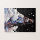 Puzzle Lady In Clouds Art Africain Américain (Horizontal)