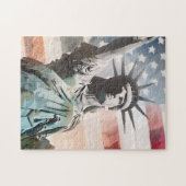 Puzzle Lady Liberty et le drapeau américain (Horizontal)