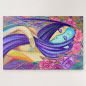 Puzzle Lady Rose - Style Moderne - Peinture originale Art (Horizontal)