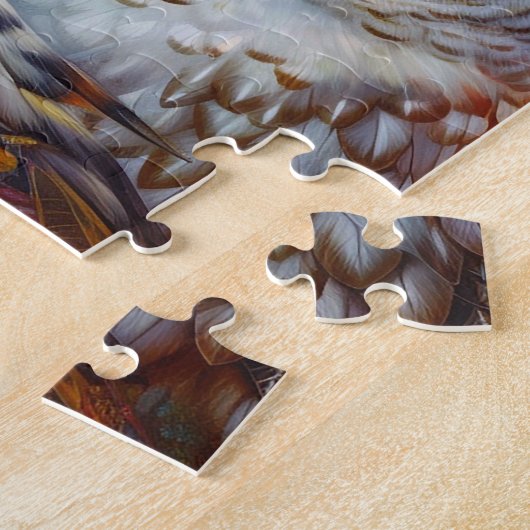 Puzzle Lady With Owl Surreal Imaginaire Art (Côté)