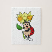 Puzzle Ladybug avec jonquille de fleurs (Vertical)