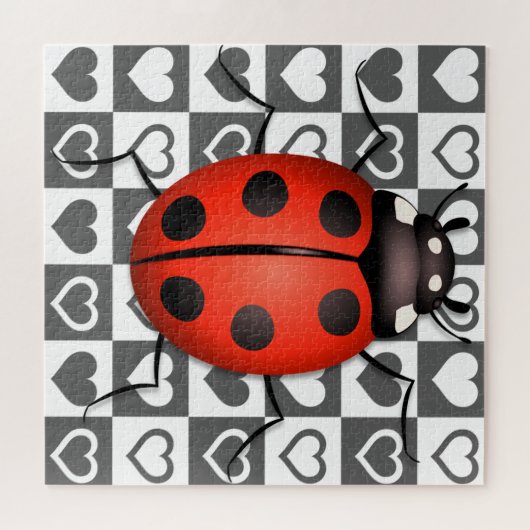 Puzzle Ladybug & Coeurs - mignon (Horizontal)