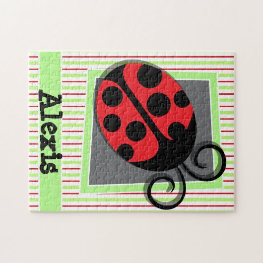 Puzzle Ladybug ; Grandes vertes rouges et citronnées (Horizontal)