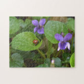 Puzzle Ladybug sur les fleurs de violet doux (Horizontal)
