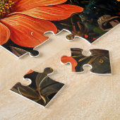 Puzzle Ladybug sur une simple illustration de la fleur de (Côté)