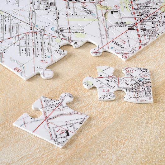 Puzzle Lafayette Louisiane Map (1983) (Côté)