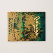 Puzzle Lahaina Maui Hawaii Retro Sunset Souvenir 1960 (Horizontal)