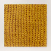 Puzzle Laine tricotée jaune, texture haute résolution. (Horizontal)