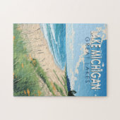 Puzzle Lake Michigan Travel Art Vintage (Horizontal)