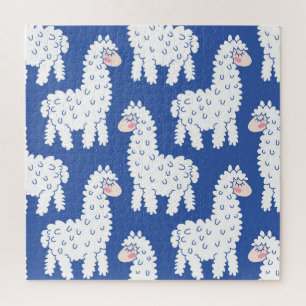 Puzzle Lama alpaca, motif vintage