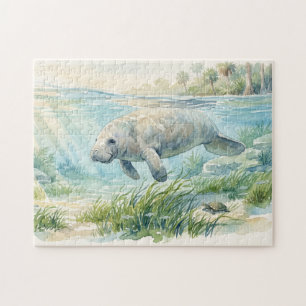 Puzzle Lamantin de Floride Aquarelle