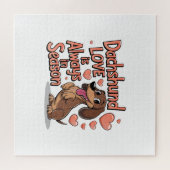 Puzzle L'Amour Dachshund Est Toujours En Saison (Horizontal)