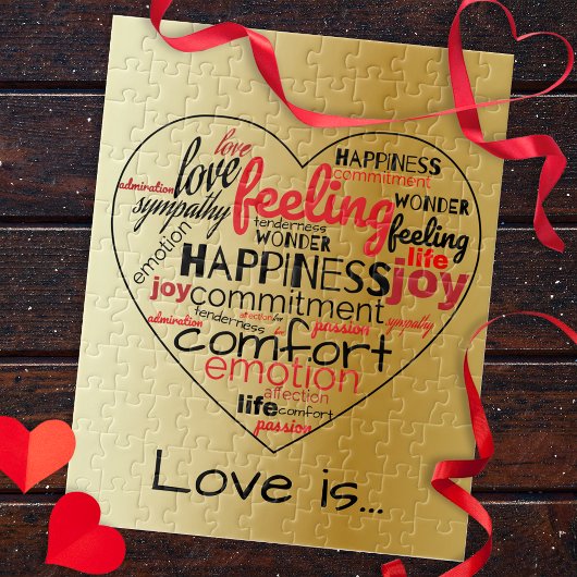 Puzzle L'amour est le coeur en forme de mot Cloud Répéter