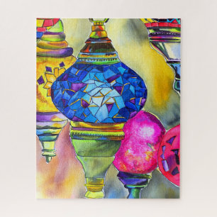 Puzzle Lampes turques mosaïque aquarelle fine art