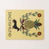 Puzzle L'ananas de bienvenue de Dachshund, (Horizontal)