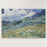Puzzle Landscape Vincent van Gogh Travel<br><div class="desc">Custom, personalized, family kids vintage travel lovers 1000 pieces jigsaw puzzle, featuring a beautiful masterpiece colorful detailed intricate vintage painting, oil on canvas, by Vincent van Gogh, featuring landscape from Saint-Rémy - a mountainous landscape behind Saint-Paul hospital, and your note / greetings in elegant faux gold typographiy script. Made of...</div>