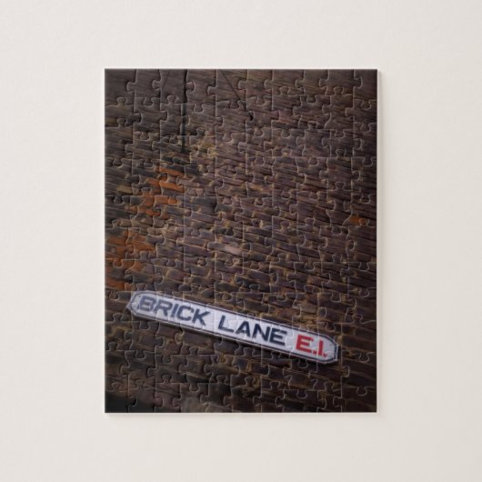 Puzzle Lane en brique - Londres - Panneau de rue - 8x10 - (Vertical)