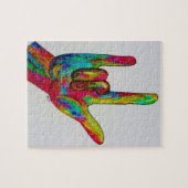 Puzzle Langue des signes américaine JE T'AIME (Horizontal)