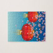 Puzzle Lanterne chinoise avec la branche 2 de Sakura (Horizontal)