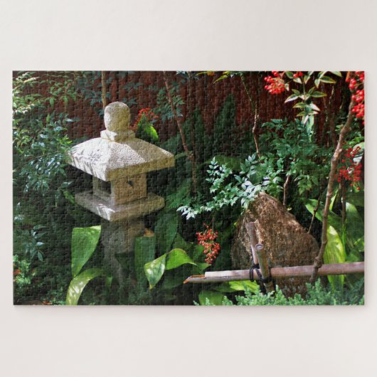 Puzzle lanterne japonaise en pierre et écarlate de cerf (Horizontal)