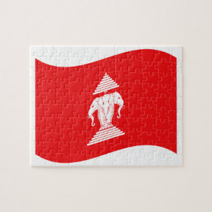 Puzzle Lao Erawan Three Headed Elephant Flag Wave
