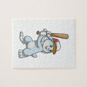 Puzzle Lapin au baseball avec batte de baseball (Horizontal)