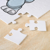 Puzzle Lapin au baseball avec batte de baseball (Côté)