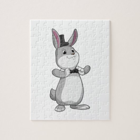 Puzzle Lapin avec haut-de-forme et noeud papillon (Vertical)