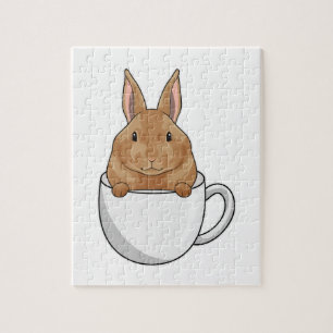 Puzzle Lapin avec la coupe de café