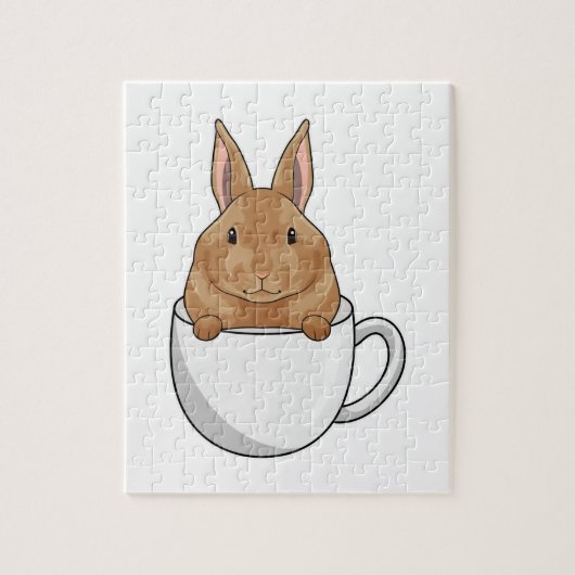Puzzle Lapin avec la coupe de café (Vertical)